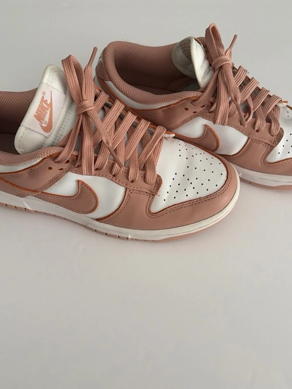 Nike Women’s Dunks Sneakers in Rose Tan and White